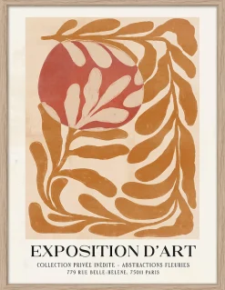 Affiche Exhibition orange Dada Art l.30 x H.40 cm