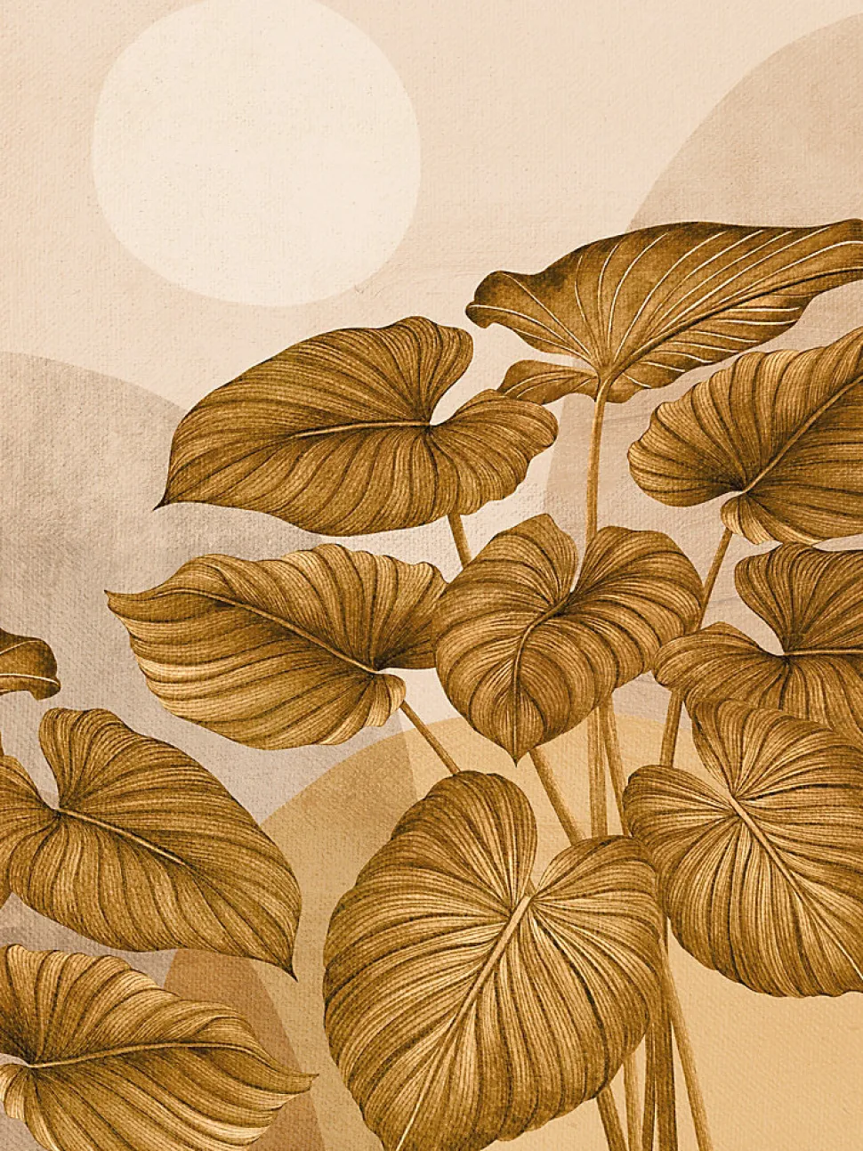 Affiche feuilles ocre l.30 x H.40 cm Dada Art
