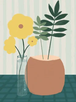Affiche fleurs Dada Art l.30 x H.40 cm multicolore