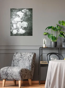 Affiche fleurs noir et blanc 40 x 50 cm
