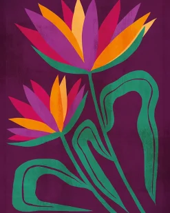 Affiche fleurs violettes l.24 x l.30 cm Dada Art