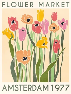 Affiche flower market Amsterdam l.30 x l.40 cm Dada Art