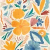 Affiche Flowers fleurs, feuilles, l.40 x H.50 cm multicolore