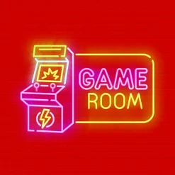 Affiche Game Room rouge Dada Art l.30 x H.30 cm