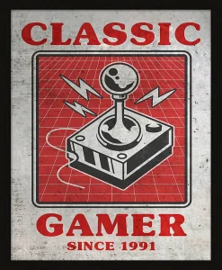 Affiche Gamer rouge Dada Art l.24 x H.30 cm