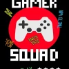 Affiche Gamer Squad multicouleur Dada Art l.24 x H.30 cm