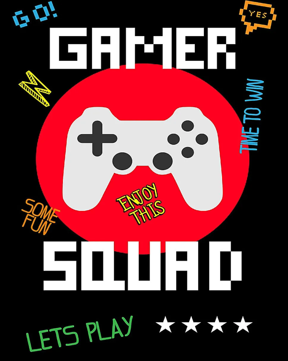Affiche Gamer Squad multicouleur Dada Art l.24 x H.30 cm