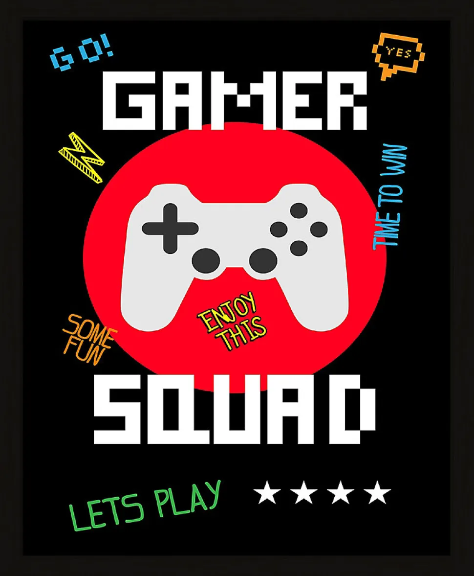 Affiche Gamer Squad multicouleur Dada Art l.24 x H.30 cm