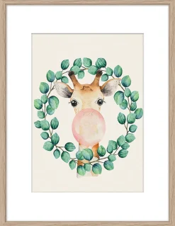 Affiche Girafe enfant multicouleur Dada Art l.24 x H.30 cm
