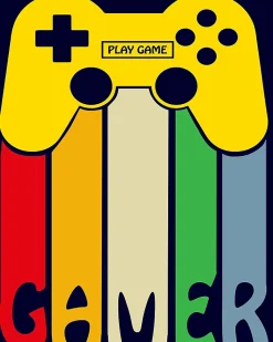 Affiche Joystick multicouleur Dada Art l.24 x H.30 cm