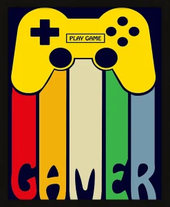 Affiche Joystick multicouleur Dada Art l.24 x H.30 cm