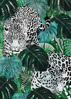 Affiche léopard jungle vert L.40 x H.50cm Dada Art
