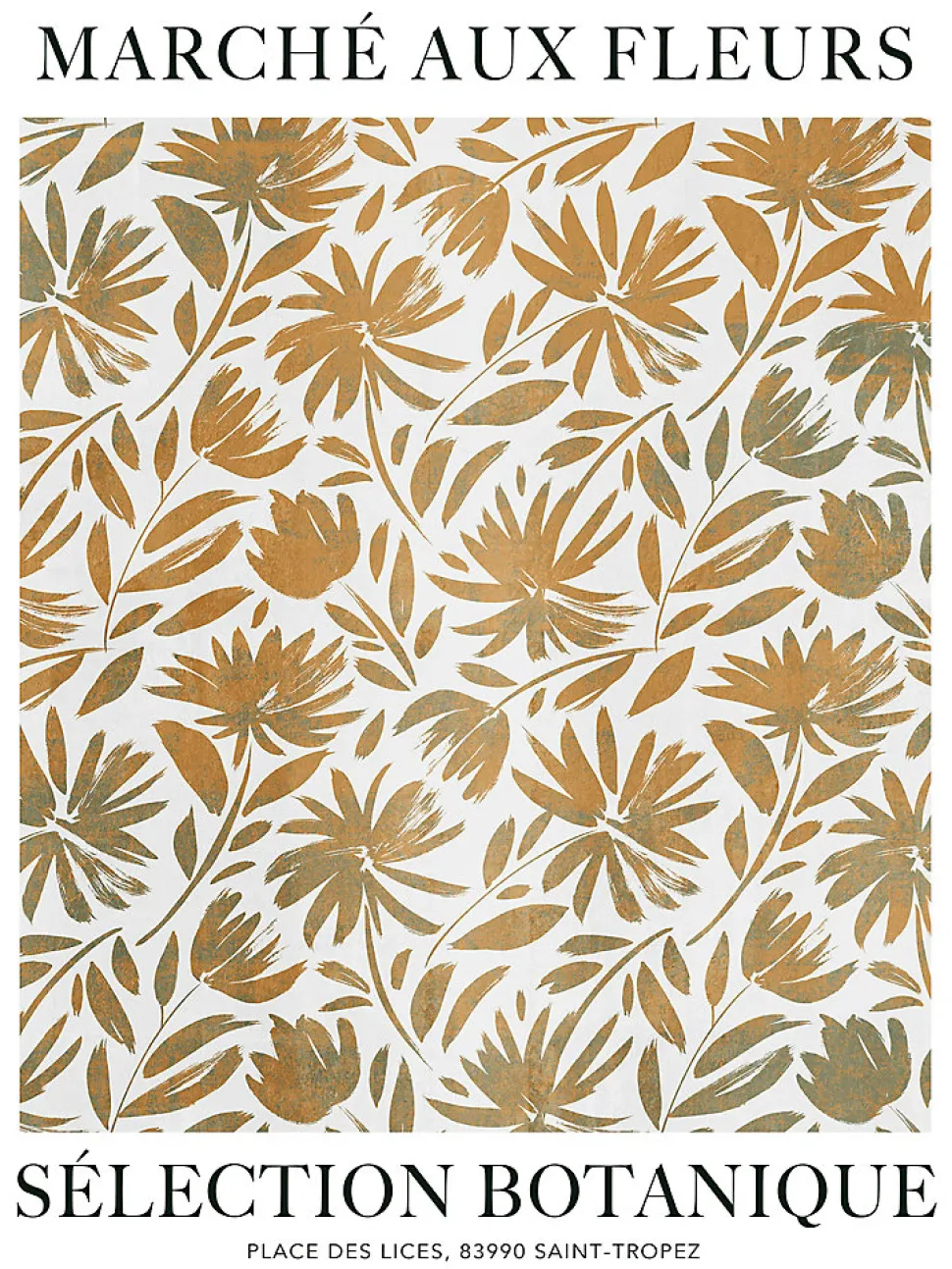 Affiche Marché aux fleurs orange Dada Art l.30 x H.40 cm