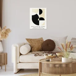 Affiche moderniste beige et noir l.40 x H.50 cm Dada Art