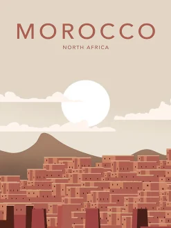 Affiche Morocco ocre l.30 x H.40 cm Dada Art