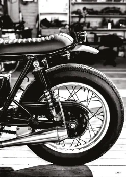 Affiche moto noir et blanc L.50 x H.70cm Dada Art