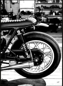 Affiche moto noir et blanc L.50 x H.70cm Dada Art