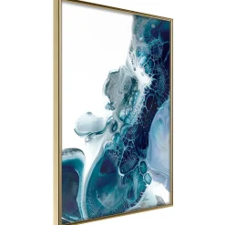 Affiche Murale Encadrée "Acrylic Pouring I" 21 x 30 cm Or