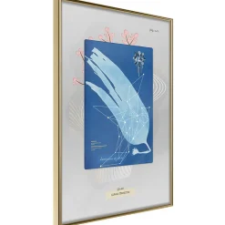 Affiche Murale Encadrée "Alga Cyanotype" 30 x 42 cm Or