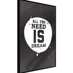 Affiche Murale Encadrée "All You Need" 21 x 30 cm Noir
