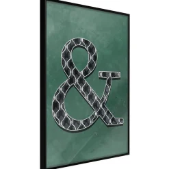 Affiche Murale Encadrée "Ampersand on Green Background" 30 x 42 cm Noir