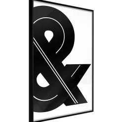 Affiche Murale Encadrée "Ampersand Black and White" 30 x 42 cm Noir