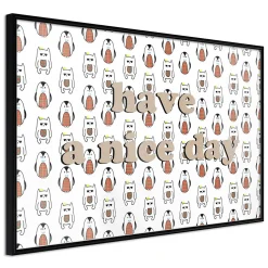 Affiche Murale Encadrée "Animals Wish a Nice Day" 60 x 40 cm Noir