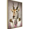 Affiche Murale Encadrée "Animal Alter Ego Antelope" 30 x 42 cm Or