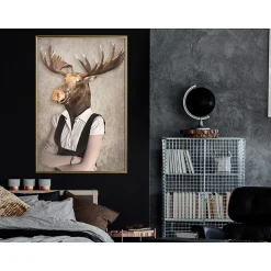 Affiche Murale Encadrée "Animal Alter Ego Moose" 40 x 60 cm Or