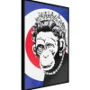 Affiche Murale Encadrée "Banksy Monkey Queen" 40 x 60 cm Noir