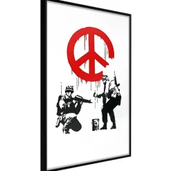 Affiche Murale Encadrée "Banksy CND Soldiers I" 30 x 42 cm Noir