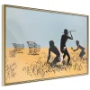 Affiche Murale Encadrée "Banksy Trolley Hunters" 30 x 20 cm Or