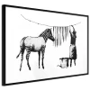Affiche Murale Encadrée "Banksy Washing Zebra Stripes" 60 x 40 cm Noir