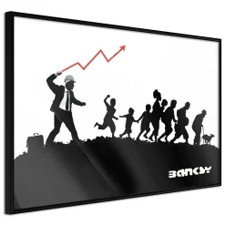 Affiche Murale Encadrée "Banksy The Whip" 45 x 30 cm Noir