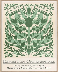 Affiche Ornemental vert Dada Art l.40 x H.50 cm