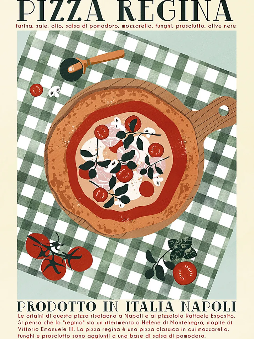 Affiche pizza l.30 x H.40 cm Dada Art