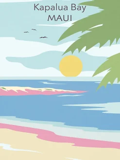 Affiche plage Kapalua Bay l.30 x l.40 cm Dada Art