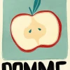 Affiche pomme vert pastel l.30 x l.40 cm Dada Art