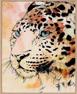Affiche portrait léopard effet aquarelle L.40 x H.50cm Dada Art