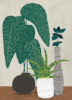 Affiche pots et plantes L.40 x H.50cm Dada Art