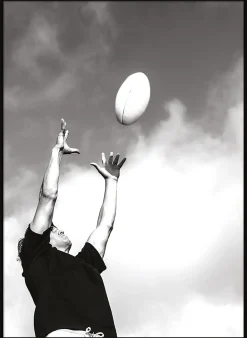 Affiche rugby noir et blanc L.50 x H.70cm Dada Art