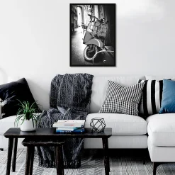 Affiche scooter noir et blanc L.50 x H.70cm Dada Art