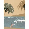 Affiche surfeur Hia Dada Art L.40 x l.30 cm