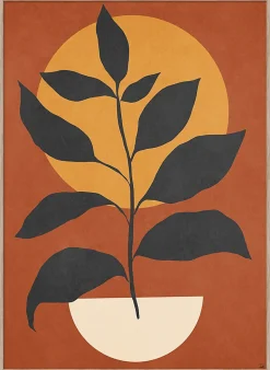Affiche tige sur fond terracotta L.50 x H.70cm Dada Art