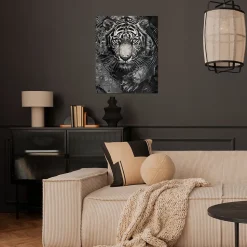 Affiche tigre noir et blanc l.40 x l.50 cm Dada Art