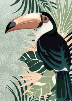 Affiche toucan pastel L.40 x H.50cm Dada Art