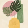 Affiche vase jaune Dada Art l.30 x H.40 cm