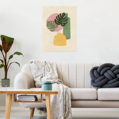 Affiche vase jaune Dada Art l.30 x H.40 cm