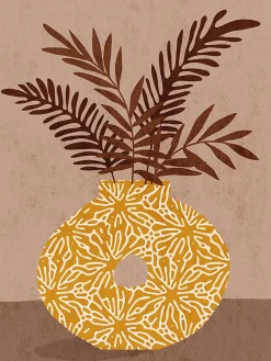 Affiche vase ocre l.30 x H.40 cm Dada Art