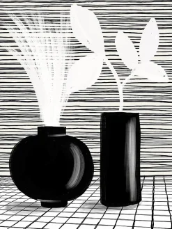 Affiche vases noir Dada Art L.40 x l.30 cm